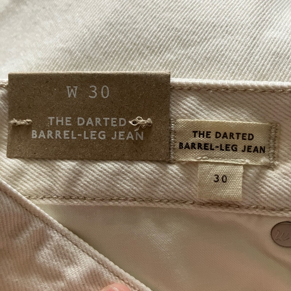 Madewell Womens Ecru Darted Barrel-Leg Jean - Picture 9 of 9